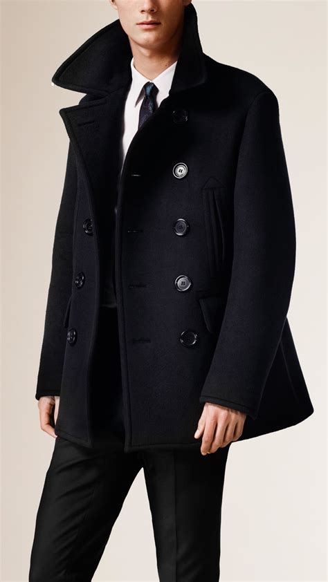 blue peacoat burberry|burberry peacoat men's navy.